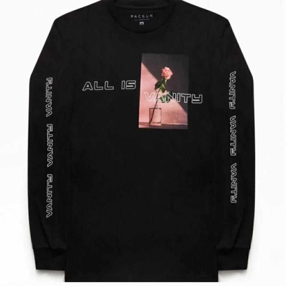 Pacsun All Is Vanity Long Sleeve T-Shirt Size Small
